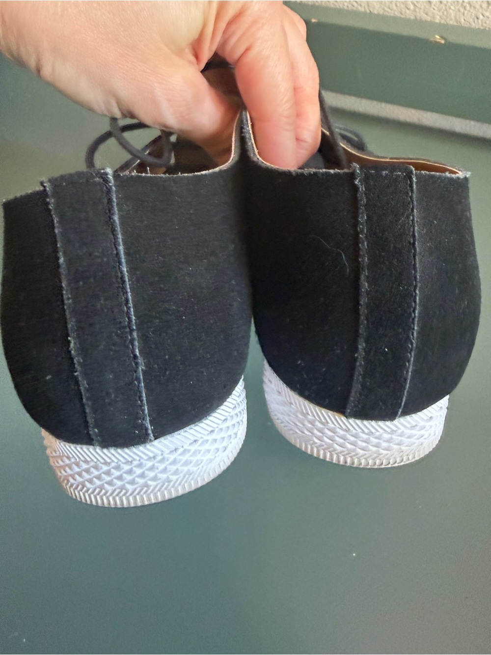 ALL BLACK Micro Suede Lace Up Out Shoes - Picture 6 of 7